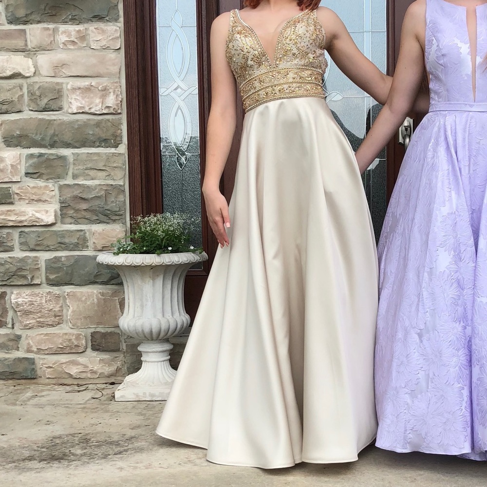 Morilee Madeline Gardner Champagne Prom Dress